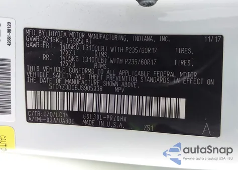 2018 Toyota Sienna Xle Premium 8 Passenger из США, поврежденный, VIN 5TDYZ3DC6JS905338